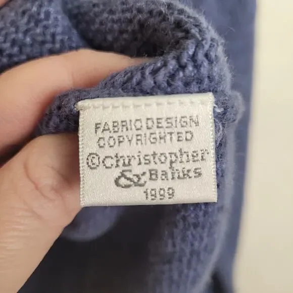 Vintage Christopher & Banks hand embroidered Noah's Ark cardigan sweater Large - Picture 8 of 8